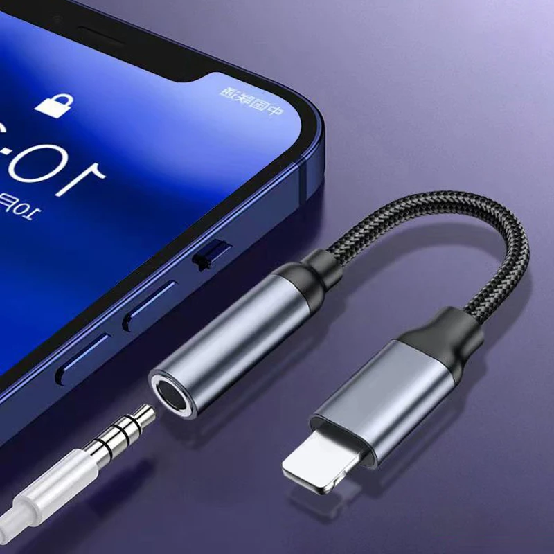 Cable auxiliar Jack de 8 pines a 3,5mm para iPhone 14 13 12 11 Pro Max IOS 14 adaptador macho a hembra conector de auriculares divisor de Audio - imagen 3