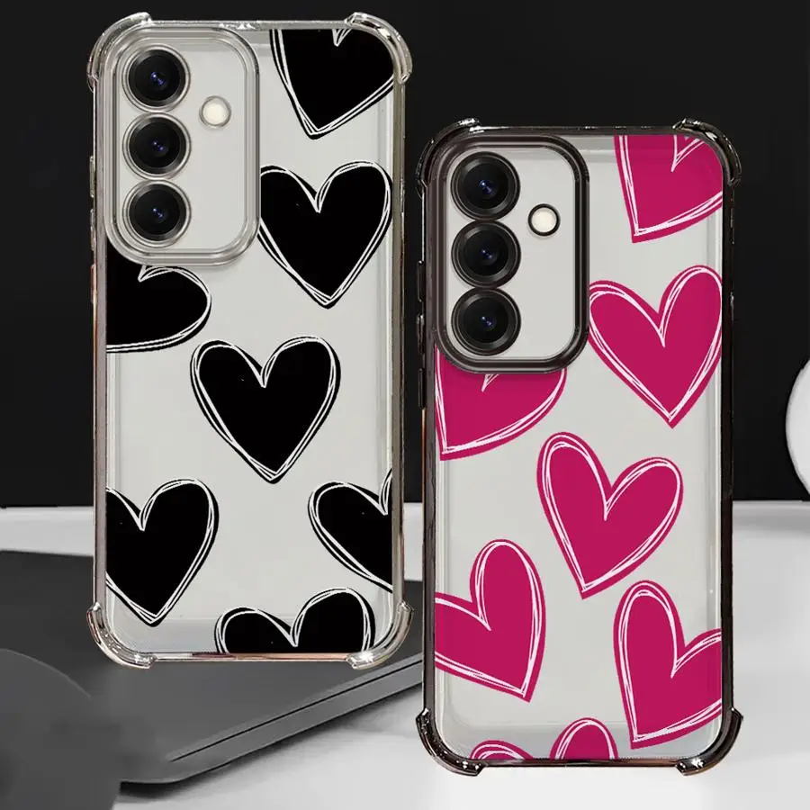 Funda de teléfono con funda suave y corazón de amor creativo para Samsung Galaxy S23 S24 S20 FE S25 Edge S21 Plus S22 Ultra - imagen 4