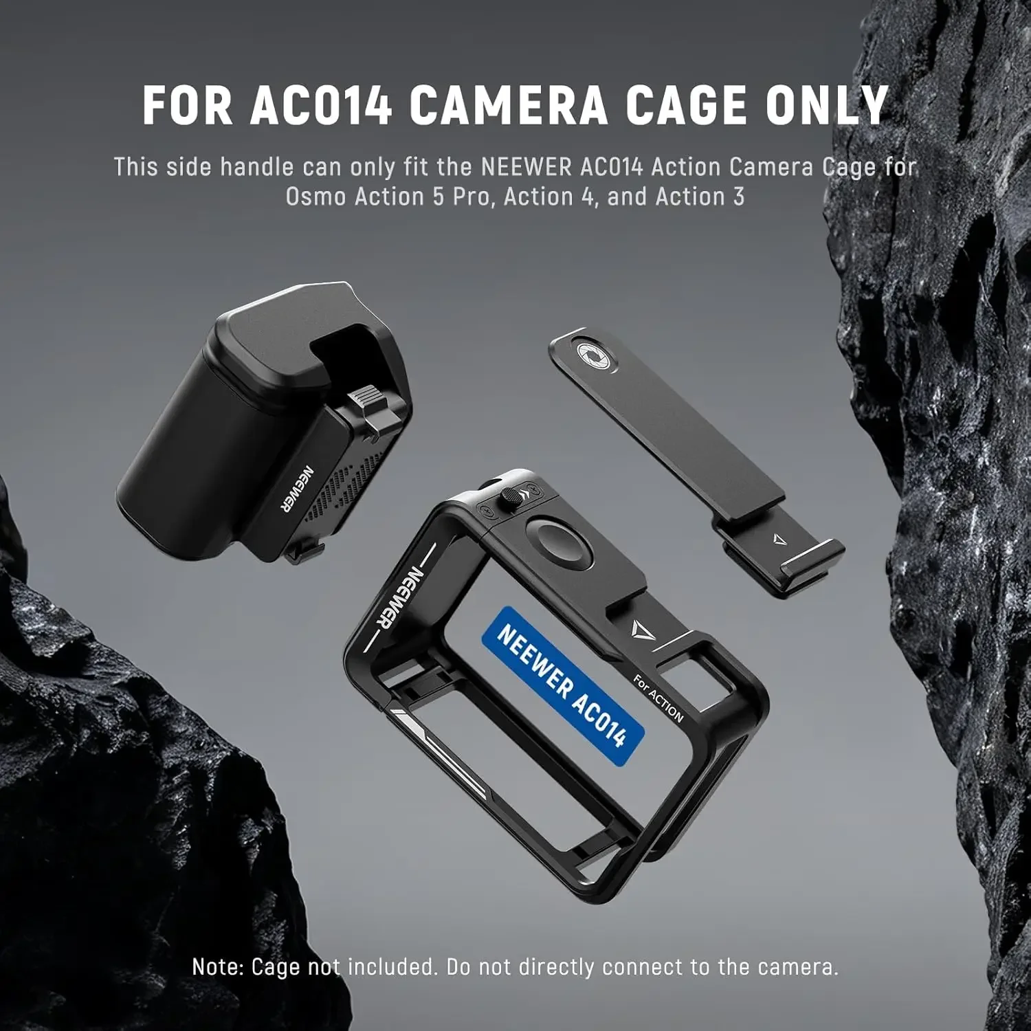NEEWER-mango lateral solo para jaula NEEWER AC014 para DJI Osmo Action 5 Pro/4/3, soporte magnético para cámara de acción de liberación rápida - imagen 4