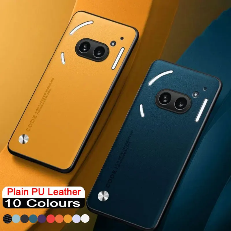 Funda de cuero PU para Nothing Phone 3A Pro, funda de carbono para Nothing Phone 3A 2A Plus CMF Phone3, fundas lisas antigolpes mate - imagen 2