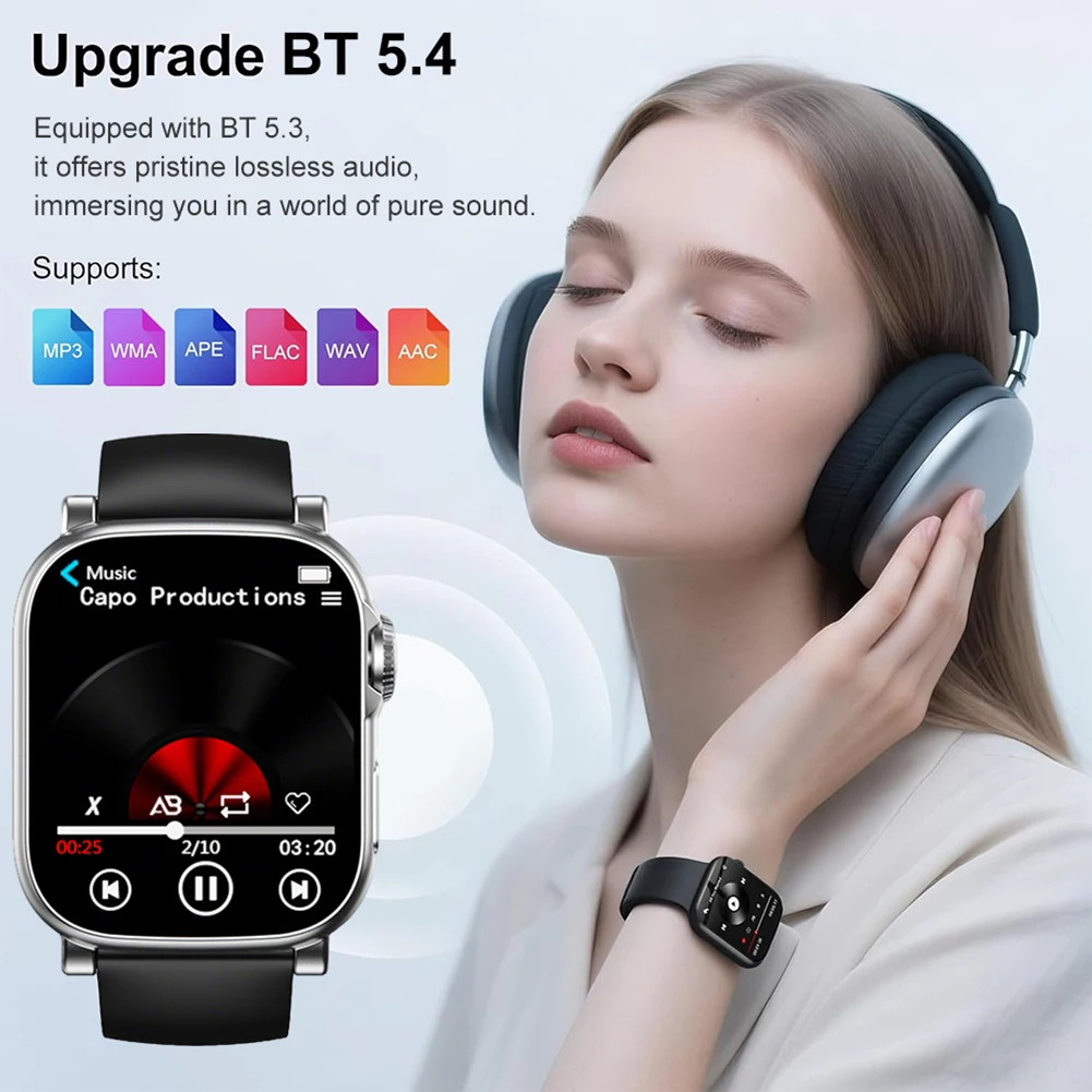 Reproductor de MP3 Reloj BT 5.4 Reproductor de música con pantalla táctil Reproductor portátil para deportes, correr y gimnasio - imagen 3