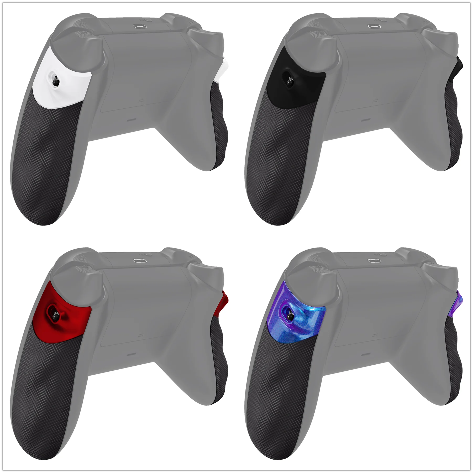 eXtremeRate FLEXOR Kit de tope de gatillo de empuñaduras de rieles laterales de goma para controlador inalámbrico Xbox Core, empuñaduras de tope de gatillo