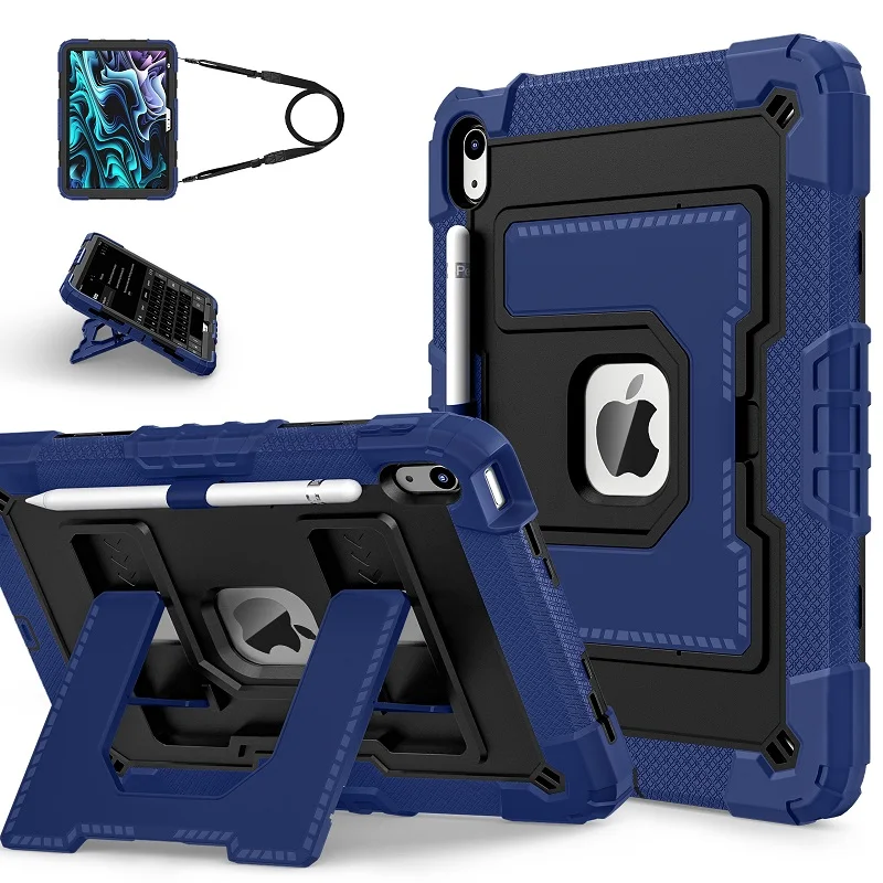 Funda para iPad 7. a 8 a 9 a generación 10,2 Funda para iPad 11. a generación 11 10 a 10,9 Funda segura a prueba de golpes para tableta con soporte híbrido de silicona para PC - imagen 2