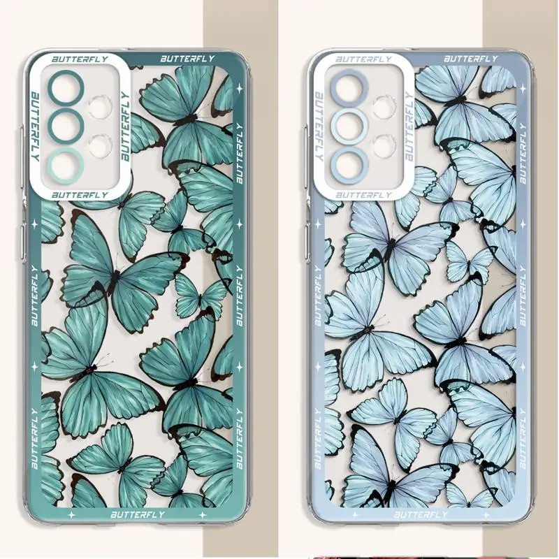 Funda de teléfono Art Beautiful Butterfly para Samsung Galaxy A14 A13 A15 A23 4G A34 A33 A53 A25 A24 A54 A73 A35 A55 5G, funda suave transparente