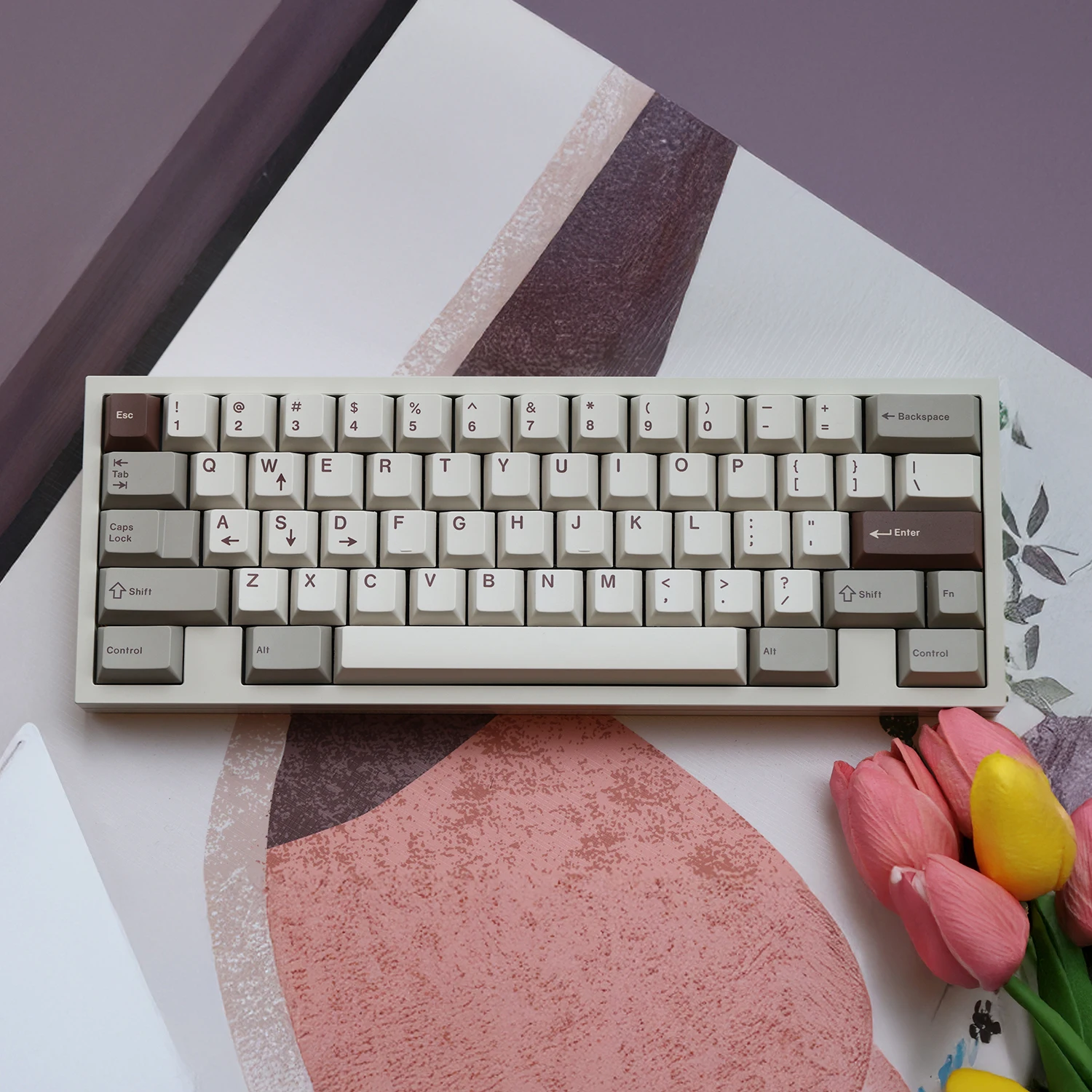 JKDK ‌ Teclas Retro Chocolate PBT Cherry Profile Dye-Sub para ANSI 100%/80%/60% Alice/WKL/Split BS/Stepped CapsLock