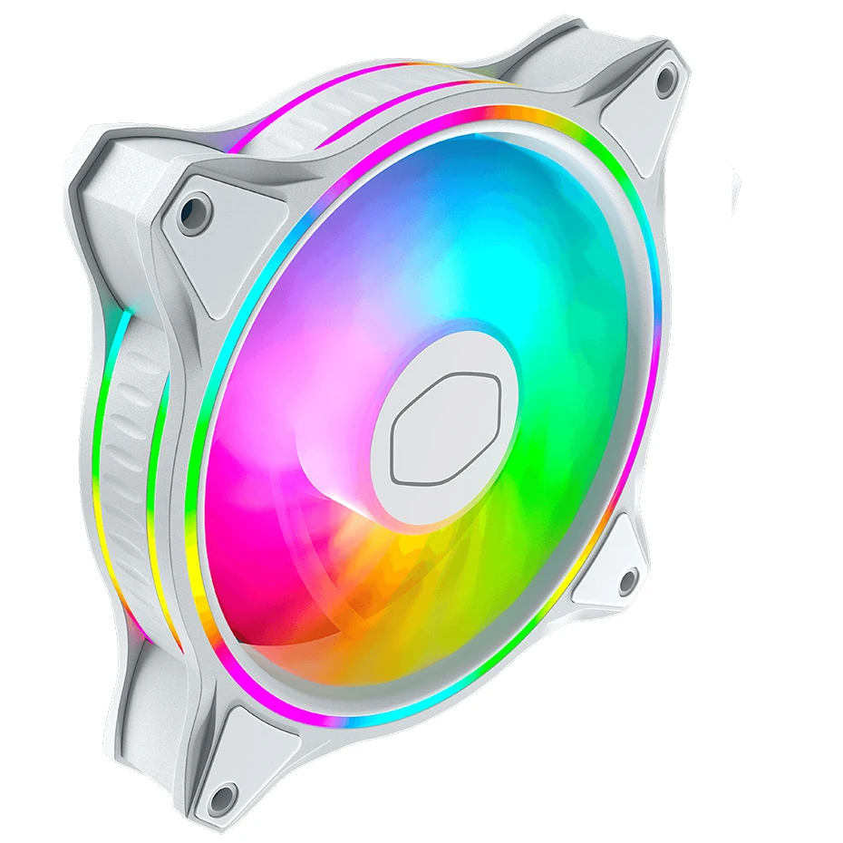 Cooler Master-ventilador de refrigeración de CPU MF120 HALO 3 en 1, KIT blanco de 5V/3 pines ARGB, 120mm, carcasa de iluminación direccionable con controlador - imagen 5