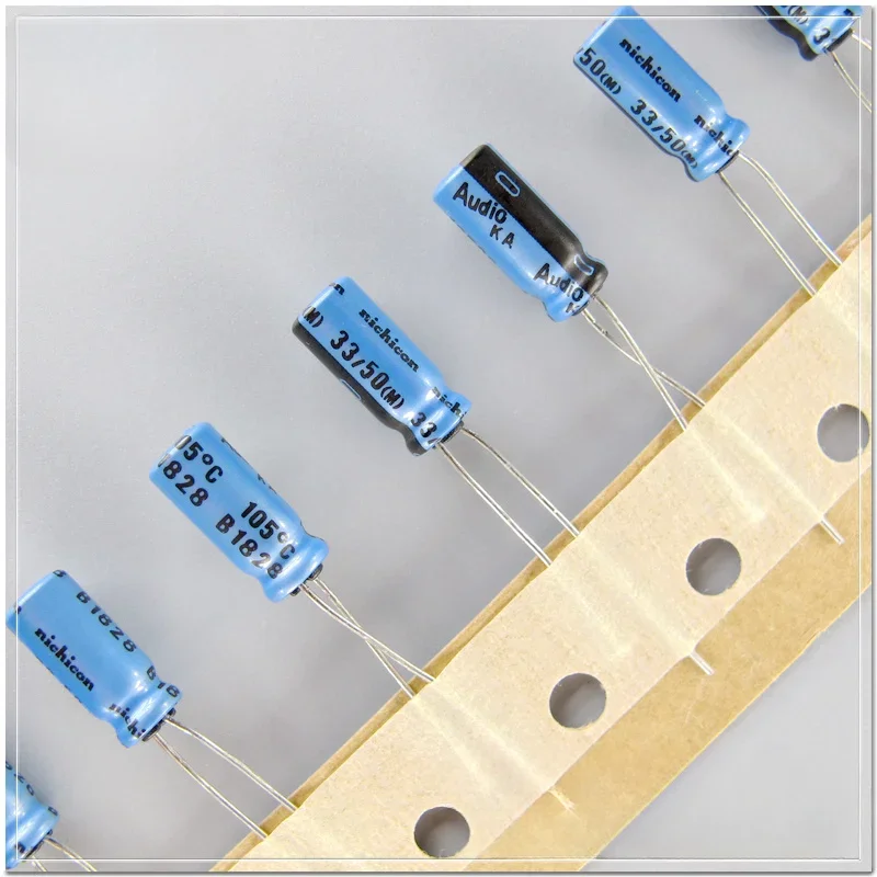 Nichicon KA (Audio)-condensador electrolítico de Audio, Serie 33uF/50V33uF 100 ℃, 10 piezas/105 piezas, 5x11mm