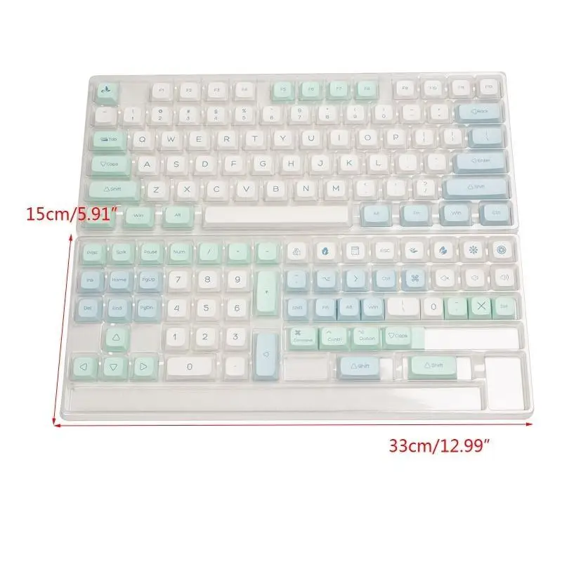 R53C 135 Keys KeyCap PBT XDA Crystal Mint Mint Dye-SUB Mecánico KeyCaps para 61 63 64 68 75 84 98 104 108 para - imagen 5