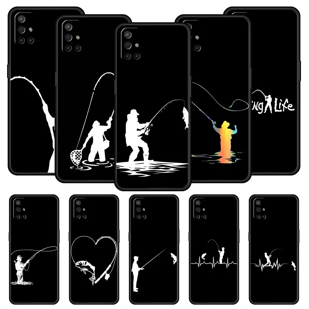Funda de teléfono con latido del corazón de pesca para OnePlus 15 13 12 11 10 9 8 13T 10T 7T Pro 13R 12R 9RT 8T Nord 4 N200 2T CE 2 3 5G Lite