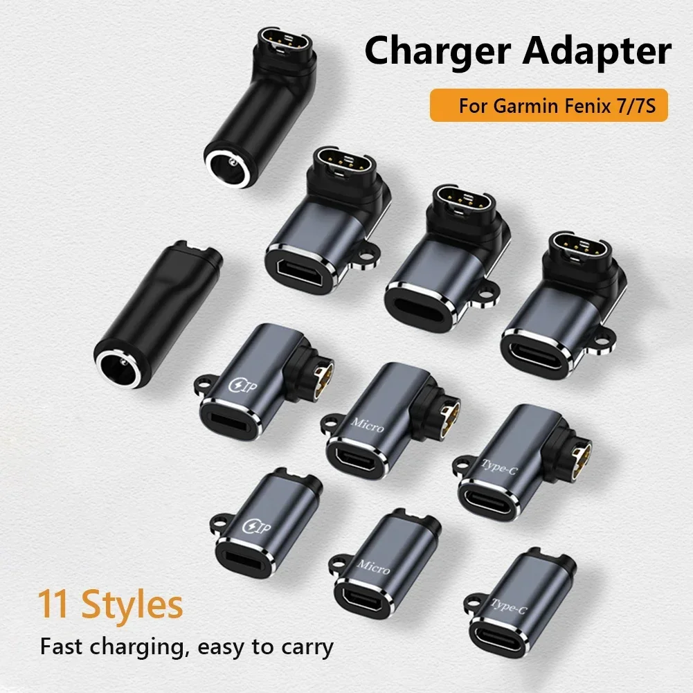Adaptador de cargador USB tipo C/Micro/ios para reloj Garmin Fenix 7/6/5 Instinct 2S Venu 2 Plus EPIX forerunner 745, convertidor de carga - imagen 2