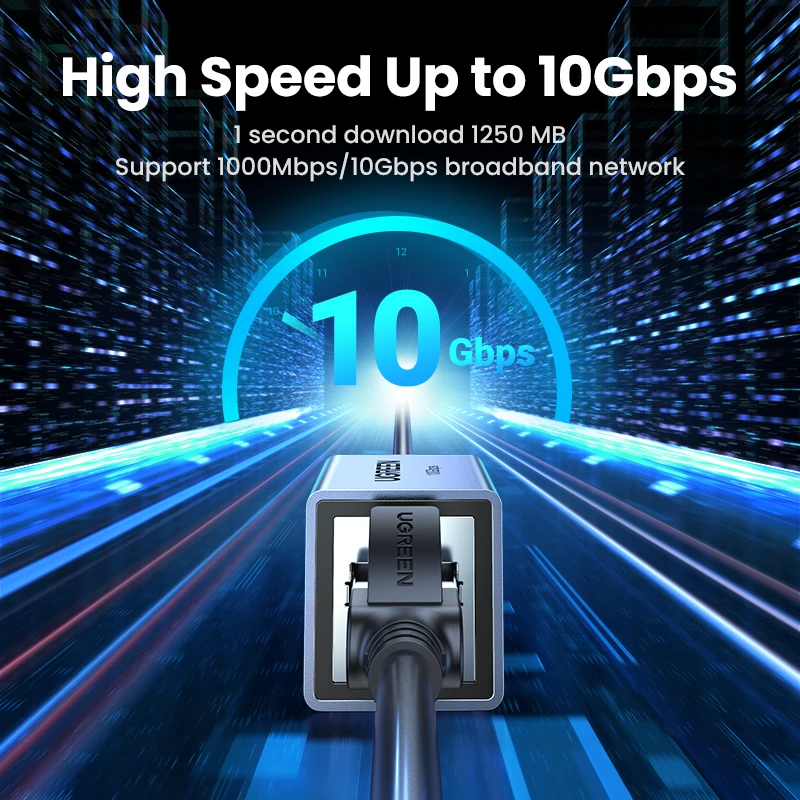 UGREEN-extensor de red RJ45, adaptador de Cable Ethernet de 10gbps para Cat8 Cat7 Cat6, Gigabit hembra a hembra - imagen 2