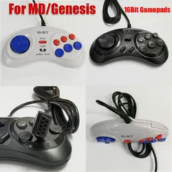Mando con cable para Sega Mega Drive con Turbo, blanco y negro