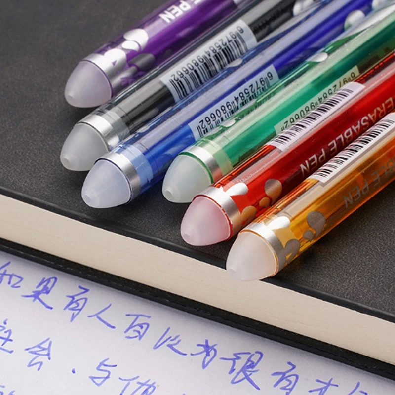 Juego de bolígrafos de Gel mágicos borrables, botella creativa, bolígrafos neutros borrables para estudiantes, 0,5mm, 6 colores, papelería para oficina y escuela, 1 Juego - imagen 5