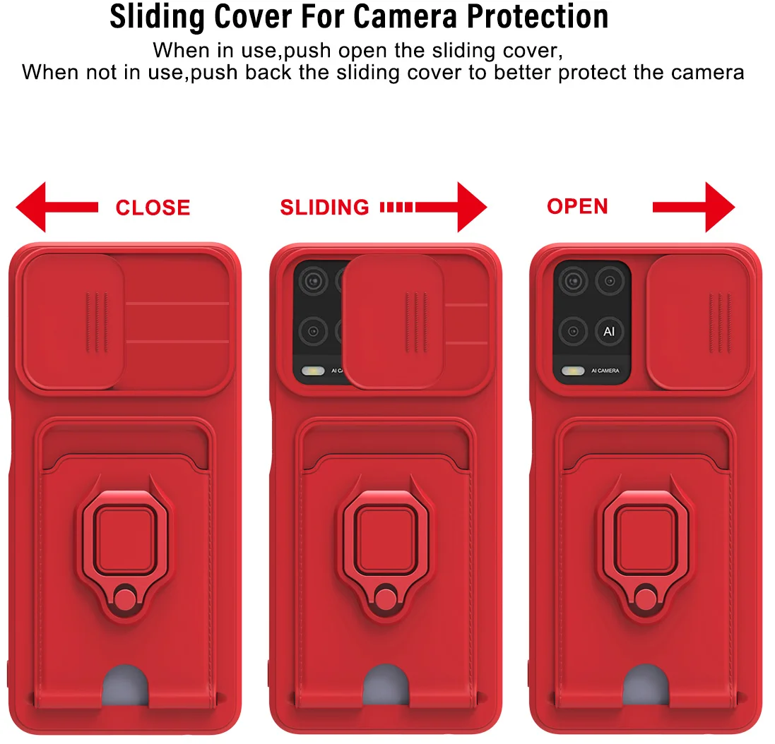 Funda con cordón para Oppo A16, A15, A58, A78, A74, A54, 4G, 5G, Realme, C67, C55, C11, C20, C21, 11 Pro +, ranura para tarjeta, soporte magnético para coche - imagen 3