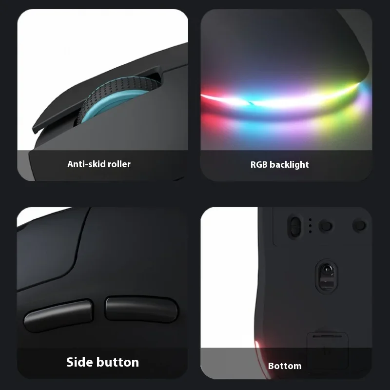 Ratón inalámbrico AttackFox, ratón Bluetooth de tres modos, DPI de 6 velocidades con retroiluminación RGB, ratón ligero para juegos, PC para niños, portátil, regalos - imagen 4