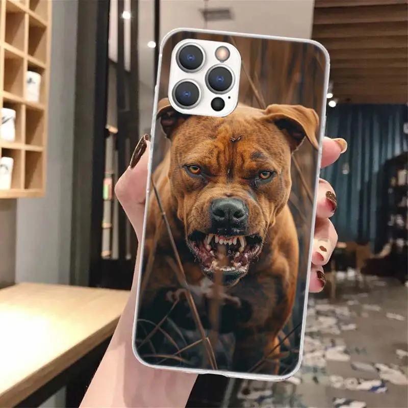 Funda de teléfono Pit Bull Pet Dog Pitbull con llamada de silicona para iPhone 11 12 Mini 13 Pro X XS Max XR 7 8 Plus 6 6S 5 5S SE 2020 - imagen 4