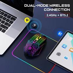 Ratón Gaming Bluetooth Inalámbrico RGB Recargable