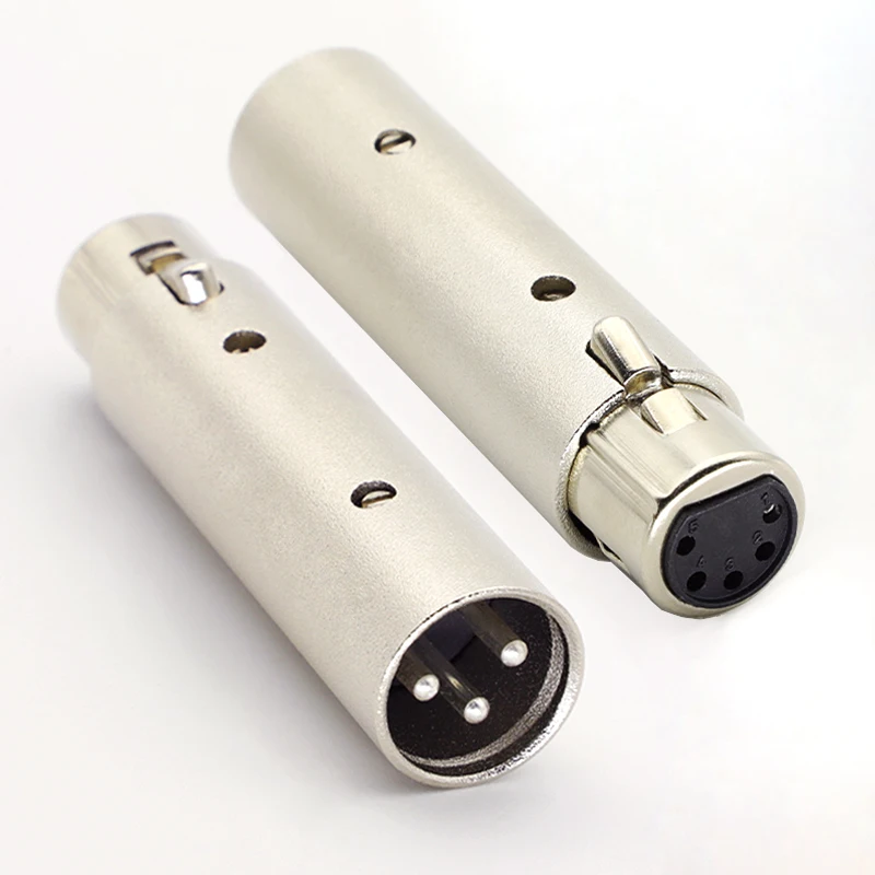 1 Uds alta calidad XLR 3 pines macho a 5 pines DMX hembra convertidor adaptador de Audio para Cable de luz de escenario conector de audio de micrófono