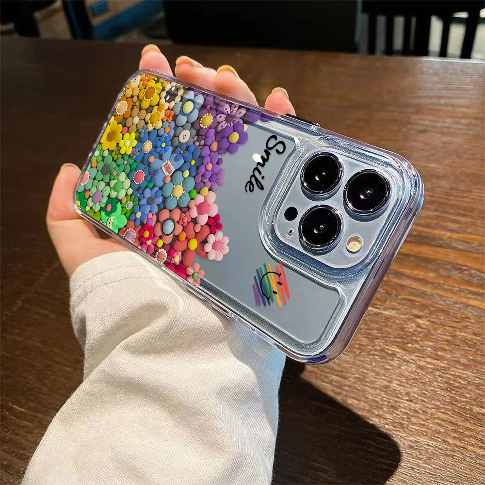 Funda de teléfono con flores para iPhone 13 11 16 15 Pro Max 14 12 16E 16promax 15promax 14promax Funda de silicona TPU suave transparente - imagen 5
