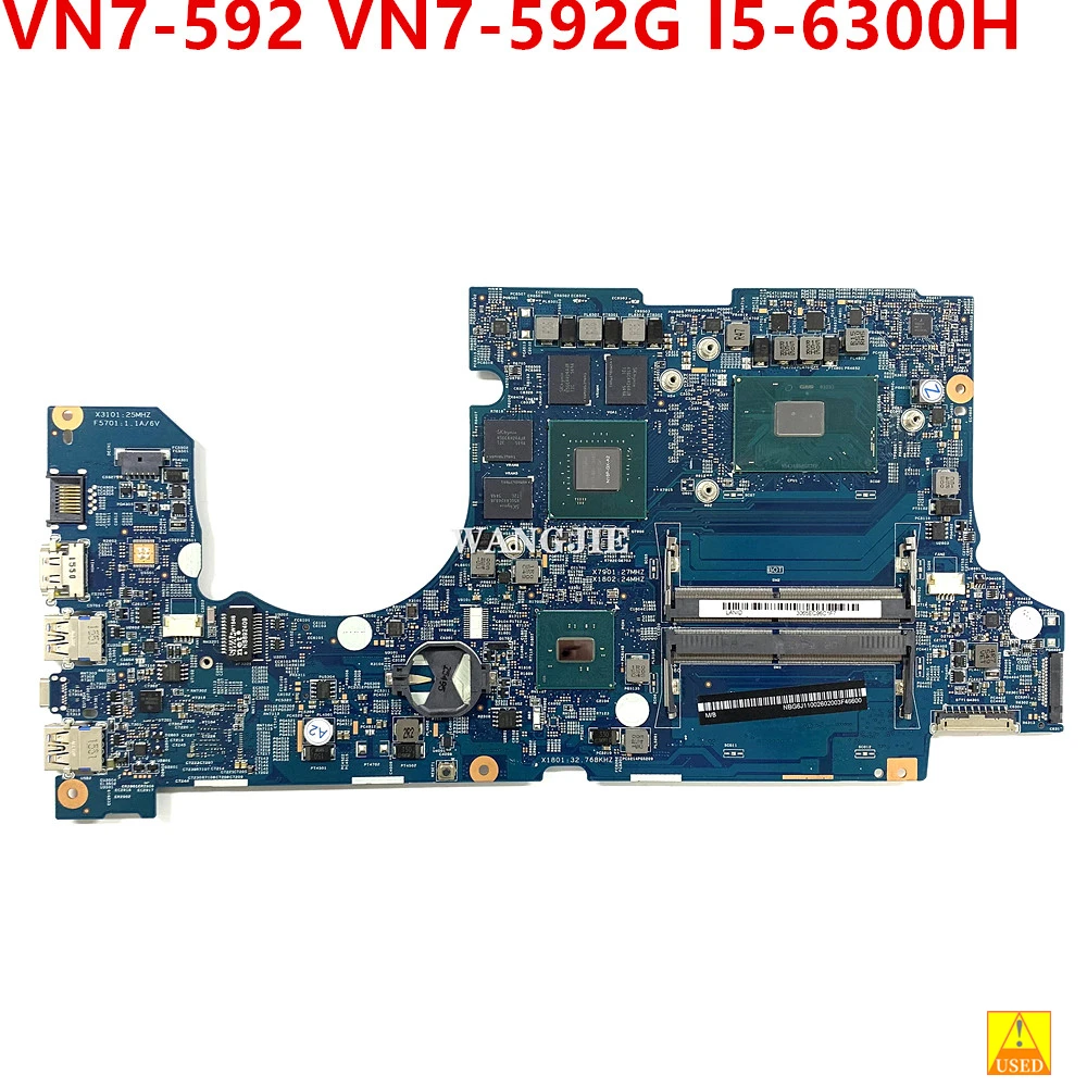 Para Acer Aspire VN7-592 VN7-592G placa base de computadora portátil NBG6J11002 14302-1M 448.06B08.001M con CPU de I5-6300HQ + 960M 2G gráfico