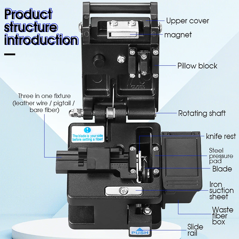 Cuchilla de fibra AUA-71S FTTH, cuchillo cortador de fibra óptica, tres en uno, ranura de abrazadera, 16 hojas de superficie, envío gratis - imagen 5