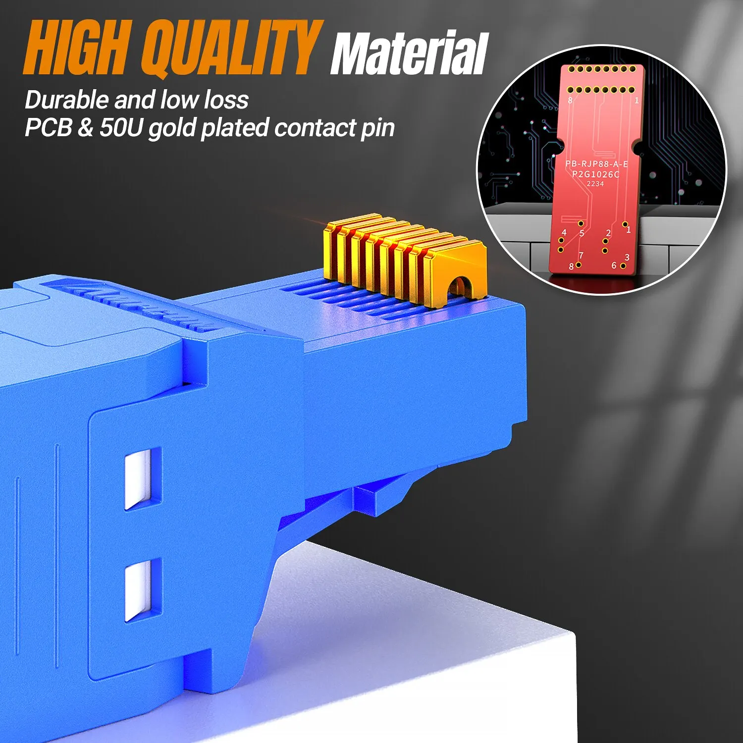 AMPCOM RJ45 conectores de enchufe Modular, Cat6 Cat6A UTP Stecker, conector de red sin Toolless, enchufes Ethernet, Cable, herramientas de Internet gratis - imagen 5