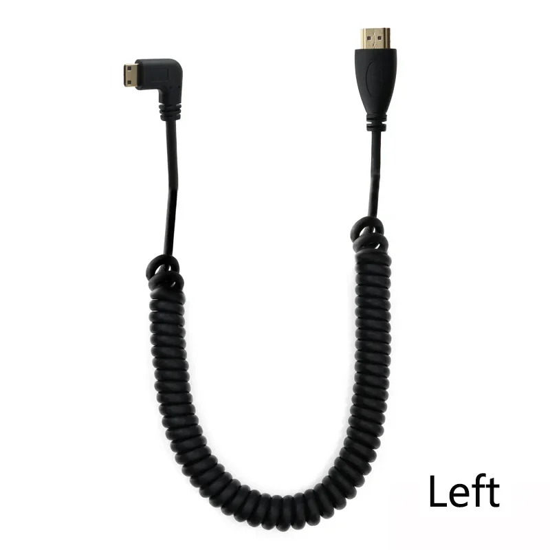 Cable Mini HD a HDTV de alta velocidad, rizo de resorte chapado en oro, compatible con HDMI 4k V1.4 para videocámaras Sony Canon DSLR Nikon - imagen 3