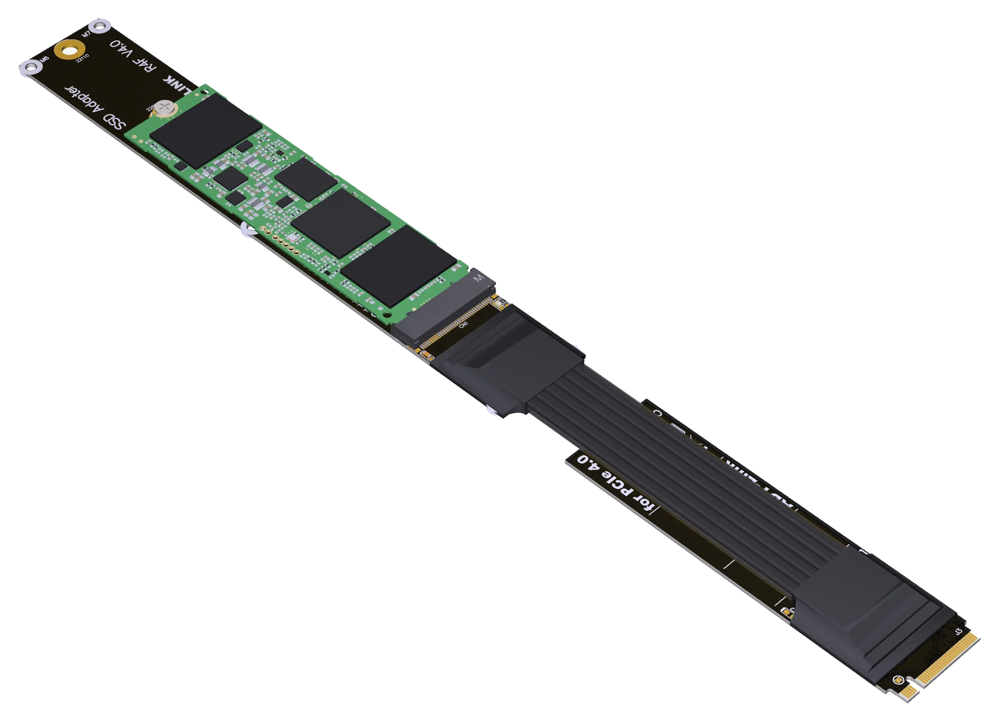Cable de extensión SSD M.2 NVMe 2280 22110, 64G/bps, tarjeta elevadora de unidad sólida R44SF/K44SF M2 SSD pci-express 4,0 PCIE X4 M, extensor de llave - imagen 5