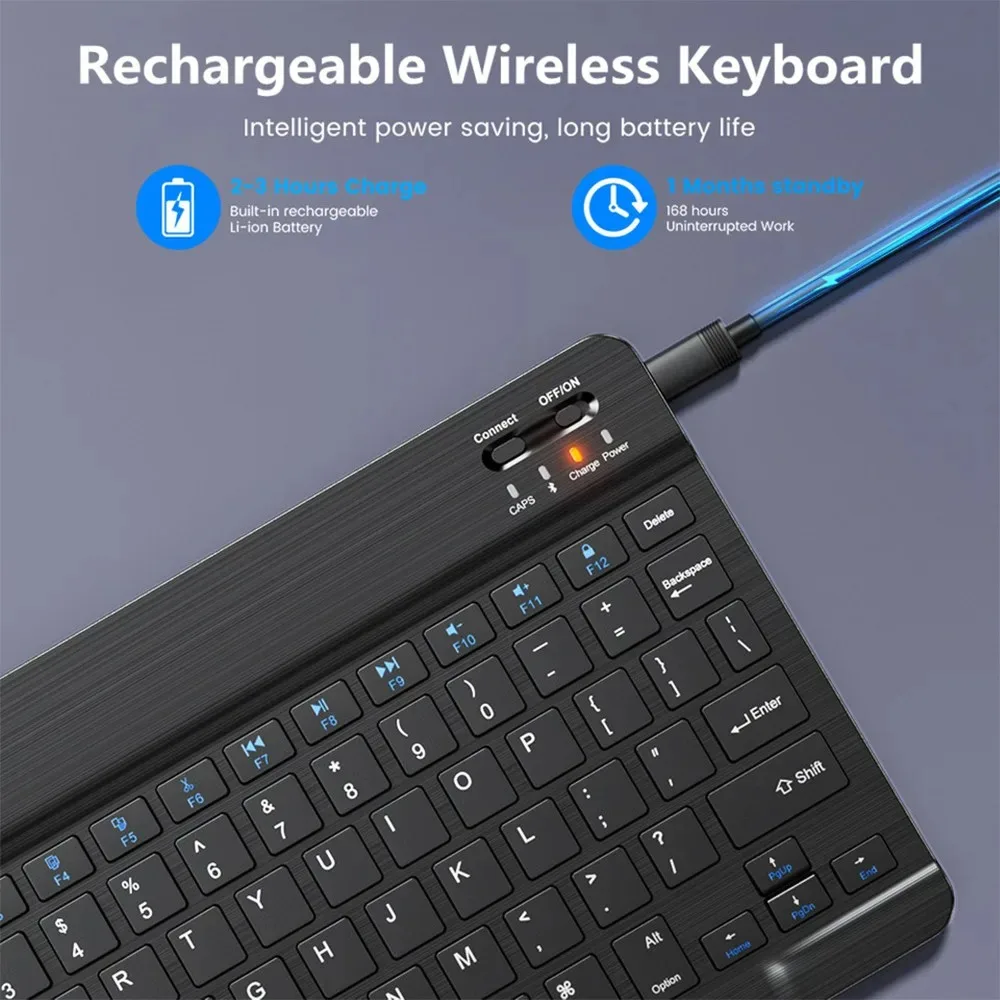 2025 nuevo Mini teclado inalámbrico Bluetooth para iPad teléfono tableta teclado y ratón Bluetooth portátil para Samsung Xiaomi Android - imagen 5