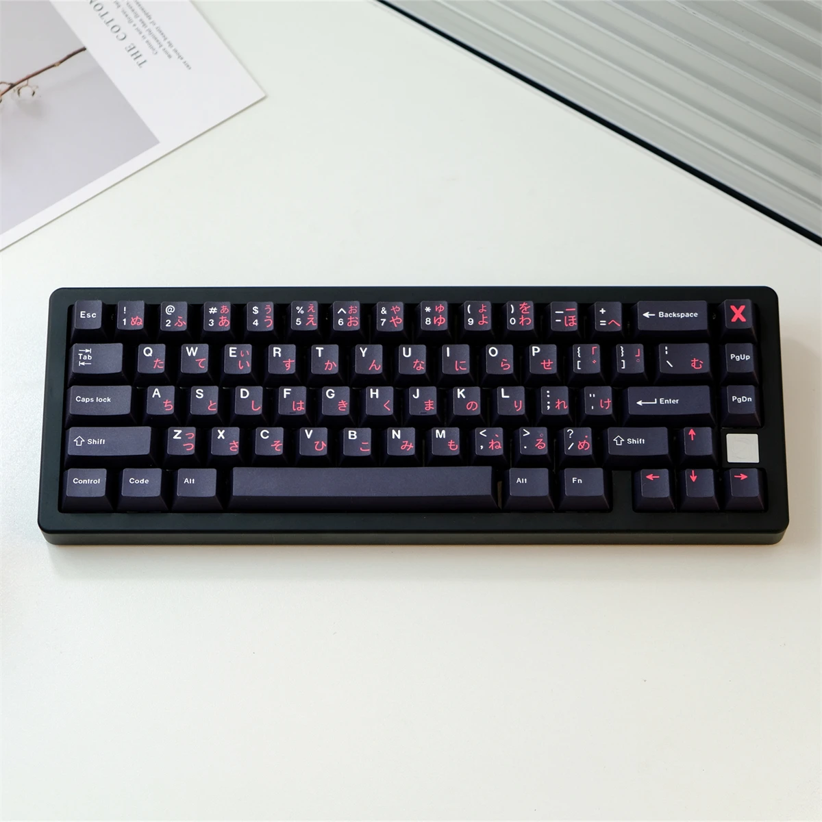 GMK WOB-teclas japonesas para teclado mecánico, accesorio de color negro y rojo con perfil de cereza, tinte PBT, sublimación, para interruptor MX, 129 teclas - imagen 2