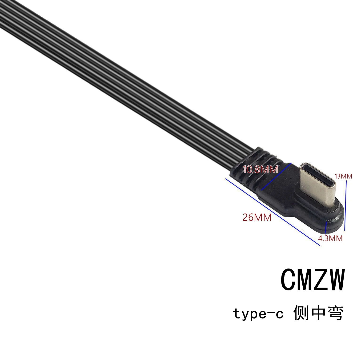 0,5 0,1 M USB 2,0 USB C Cable plano en ángulo hacia arriba abajo USB 2,0 tipo C Cable de datos de carga rápida Cable extensor macho/hembra para USB - imagen 5