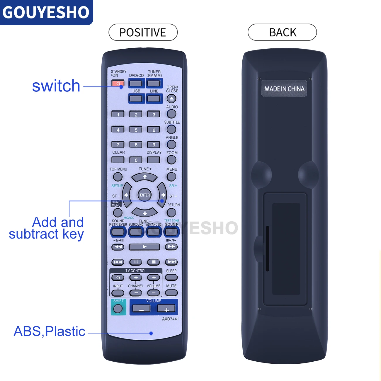 Mando a distancia AXD7441 AXD7440 para Pioneer TZ-555DVD, XV-DV555, S-DV555T, DV252, DV1SW, DCS-360, cine en XV-DV353, nuevo - imagen 5
