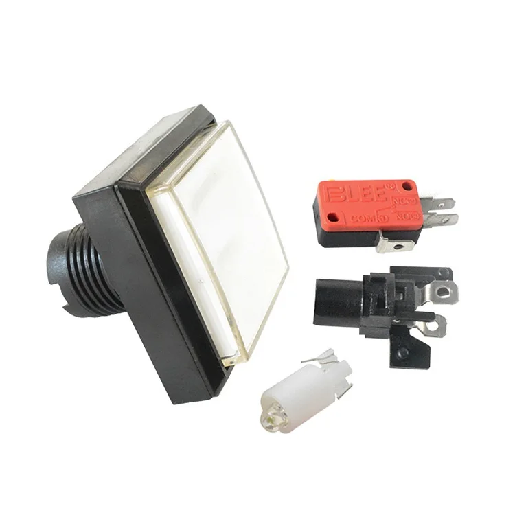 Botón pulsador cuadrado de 51x51mm, microinterruptor de luz LED iluminado de 12V para juego de tambor Arcade, máquina expendedora, dispositivo de respuesta, piezas DIY - imagen 3