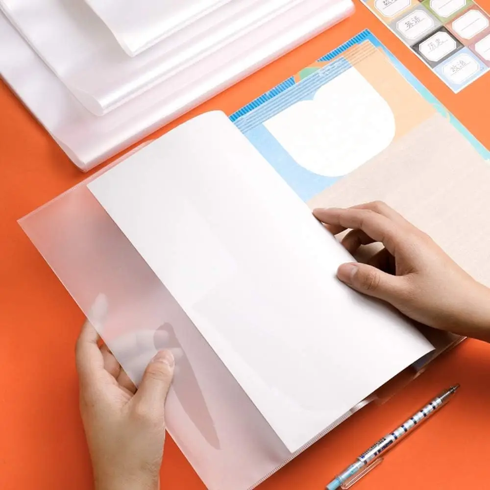 Funda de libro de plástico transparente impermeable 22K/16K/A4, funda protectora para cuaderno, cubierta de libro para escuela, oficina, suministros para envolver cuaderno - imagen 2