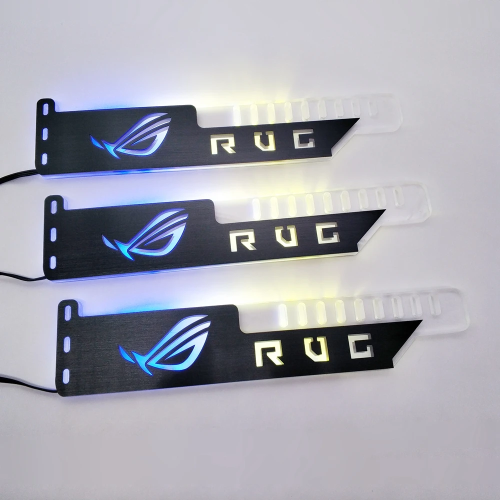 Cabezal de 5V y 3 pines, luz RGB/soporte acrílico de Metal para soporte, tamaño de tarjeta GPU 280*45*6mm/tarjeta de vídeo fija Compatible con AURA SYNC - imagen 3
