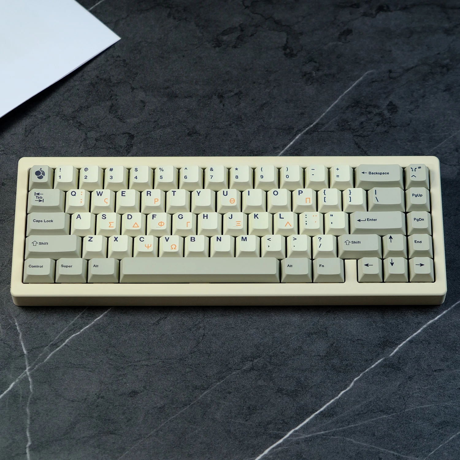 Teclas grises Retro, blancas y grises, perfil de cereza, teclas de sublimación de tinte PBT para teclado mecánico Cherry MX Switch - imagen 3
