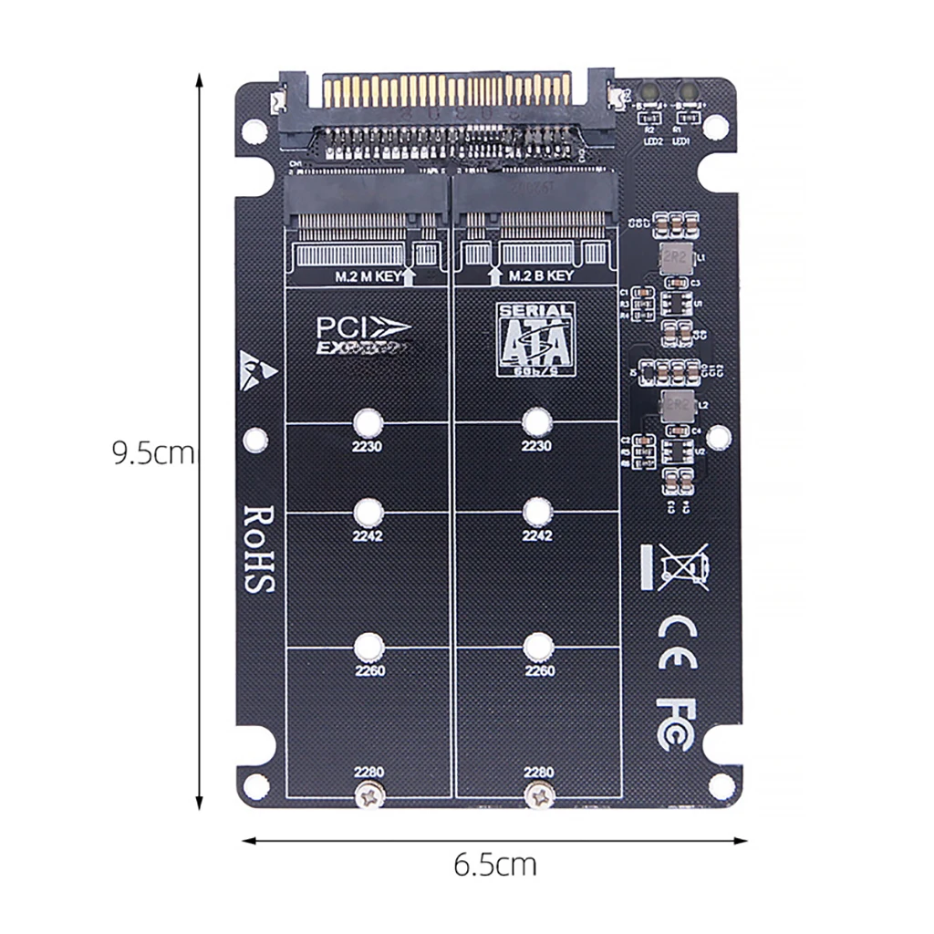 Caja de aleación de aluminio PCIe 3,0 x4 M.2 a U.2(SFF-8639) tarjeta adaptadora 32Gbps para M.2 NVME NGFF PCI-E SATA 2230 2240 2262 2280 SSD