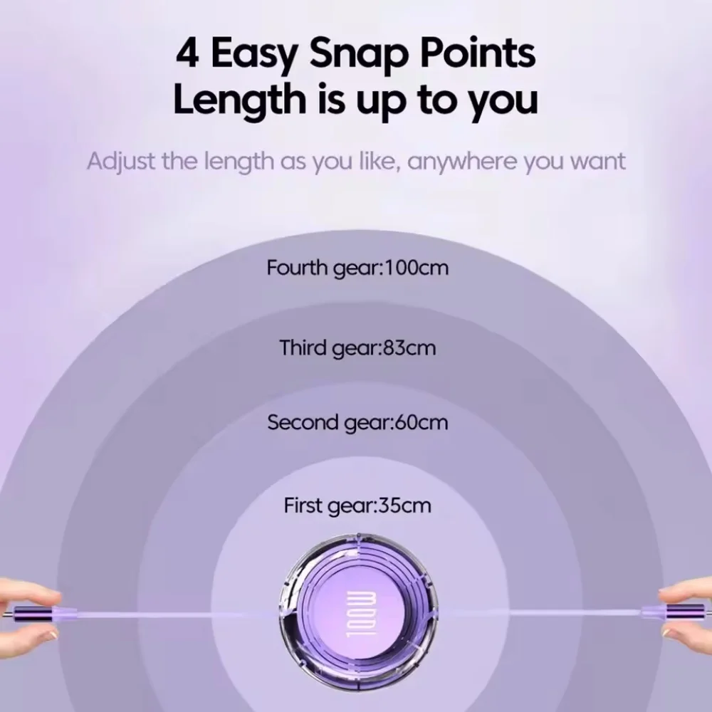 Cable retráctil PD 100W USB tipo C a tipo C Cable de carga rápida USB C a USB C para iphone 15 16 Pro Huawei Tablet Laptop - imagen 4