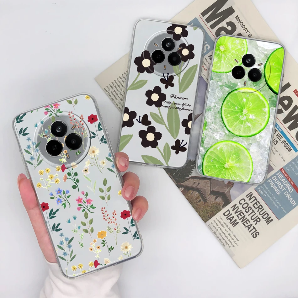 Para Realme 14 Pro Plus Funda gradiente flor suave carcasa de teléfono delgada para Realme 14Pro + Funda transparente anticaída cubiertas traseras - imagen 3