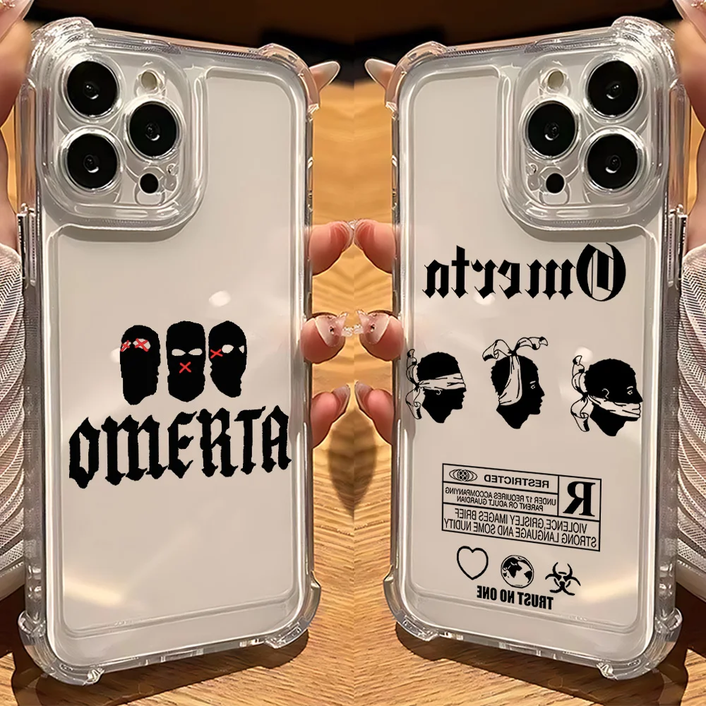 Funda de teléfono de hombre enmascarado o-omertas para IPhone 16 15 14 13 12 11 Mini Pro Max X XR 7 8 Plus SE2020, funda transparente a prueba de golpes - imagen 5