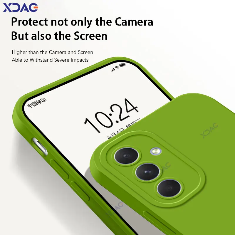 Fundas de silicona líquida cuadradas de Ojos de Ángel de lujo para Samsung Galaxy A55 5G 360, funda protectora suave para teléfono móvil SamsungA55 - imagen 4