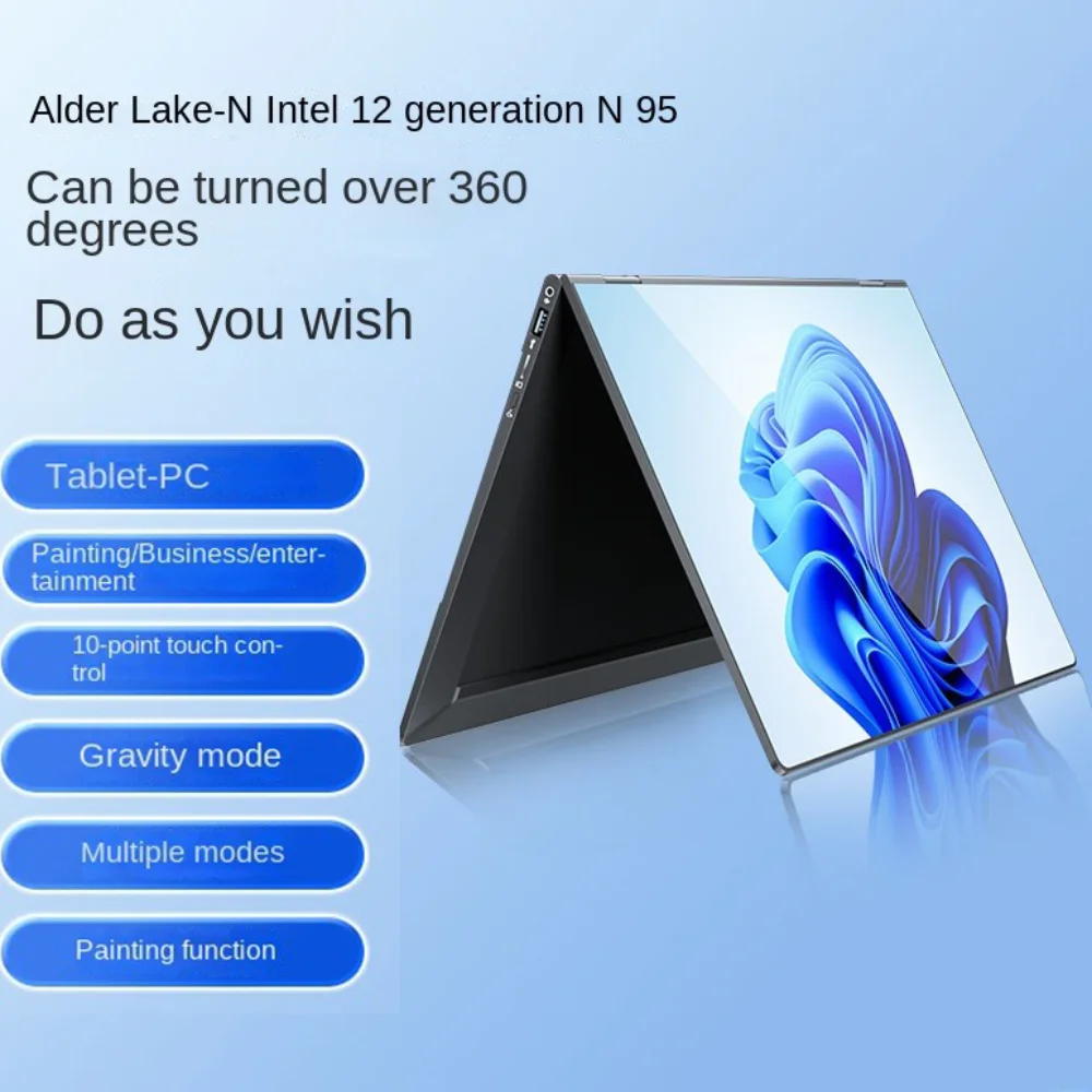 Greatium-ordenadores portátiles de oficina para Yoga, Notebook con pantalla táctil 4K, Windows 11, 14 pulgadas, 12ª generación, Intel Alder Lake-N N95, 12GB, DDR5, 1TB, SSD - imagen 3