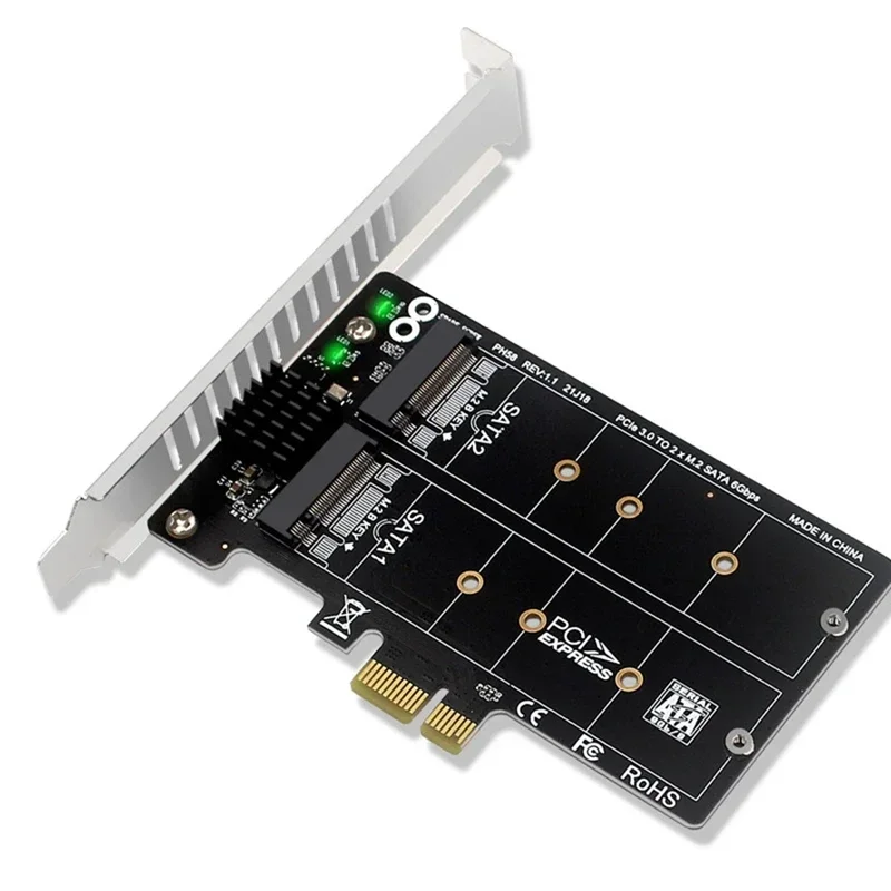 Tarjeta de expansión RAID Splitter para PCIE X1 a Dual NGFF M.2 SATA SSD - imagen 2