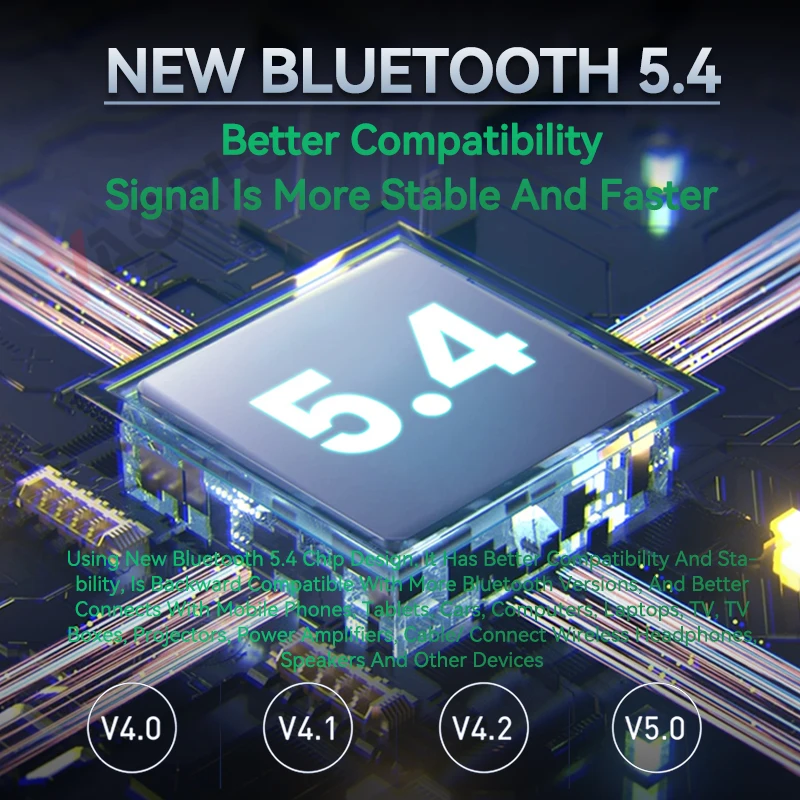 Multifunción Bluetooth 5.4 Receptor de audio Transmisor Soporte USB U-Disk Reproducción de tarjeta TF 3.5MM AUX Estéreo Sin pérdidas Adaptador inalámbrico de música HIFI con micrófono para automóvil TV PC Altavoz - imagen 3