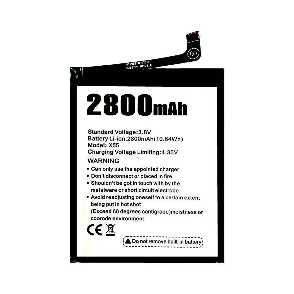 Batería de teléfono móvil de larga duración para Doogee X55 2800Mah de alto rendimiento