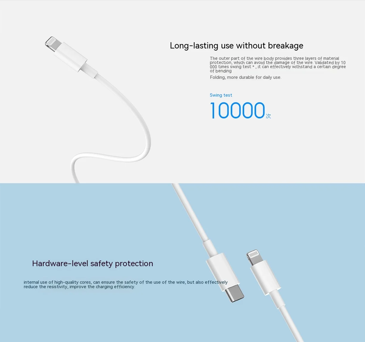 Xiaomi USB C-Cable Lightning para iPhone 14 13 12 11 Pro Max XS XR iPad PD 27W/20W carga rápida tipo C a Cable de iluminación de datos - imagen 4