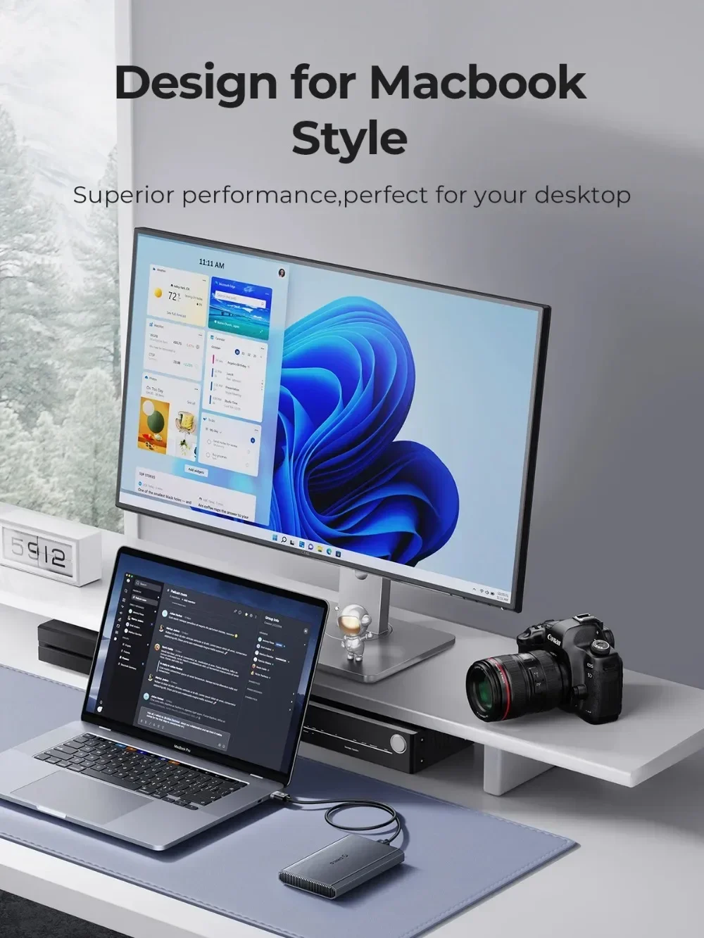 ORICO 2,5 pulgadas tipo C HDD externo SSD carcasa de disco duro de 5Gbps aleación de aluminio y diseño de disipación de calor ABS para Macbook - imagen 5