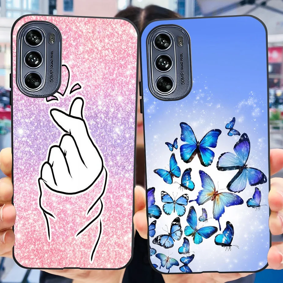Para Motorola Moto G62 5G funda bonita de gato mariposa cubierta pintada carcasa de protección completa para Motorola G62 G 62 MotoG62 5G funda de teléfono - imagen 3
