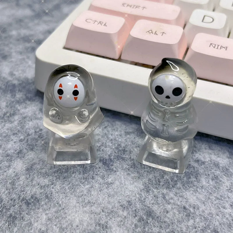 Teclas de alta transparencia, teclas de fantasma personalizadas, teclas de teclado mecánico con temática de Halloween, juego de resina translúcida - imagen 3