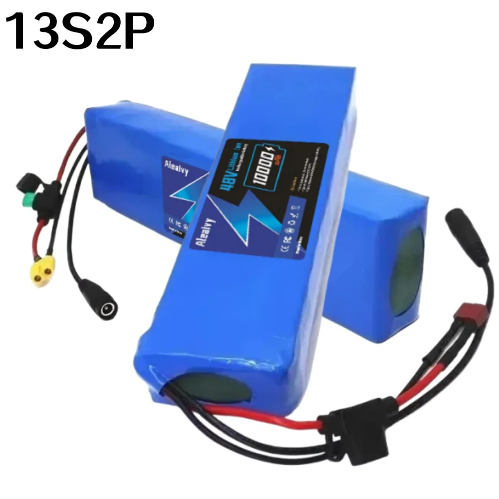 Potente batería de 48V 13S2P 18650, batería de litio de gran capacidad de 10Ah, paquete de batería de iones de litio recargable, o con cargador de 54,6 v